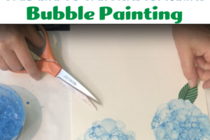 bubble painting hydrangeas