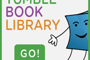 cartoon book and decorative text