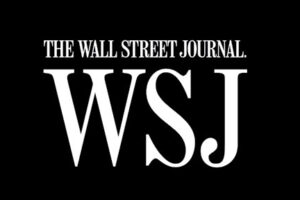 Wall Street Journal logo white on black background