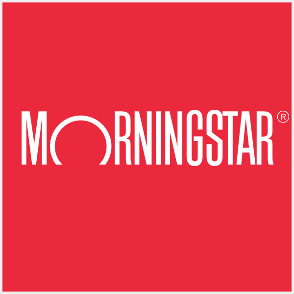 Morningstar blog white on red background