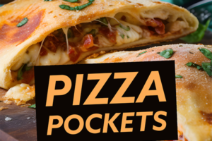 pizza pocket of bread cheesy filling