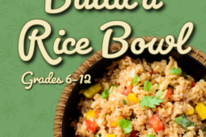 decorative text and rice bowl