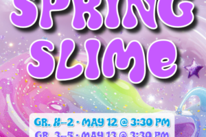 decorative text over sparkling pink and green slime