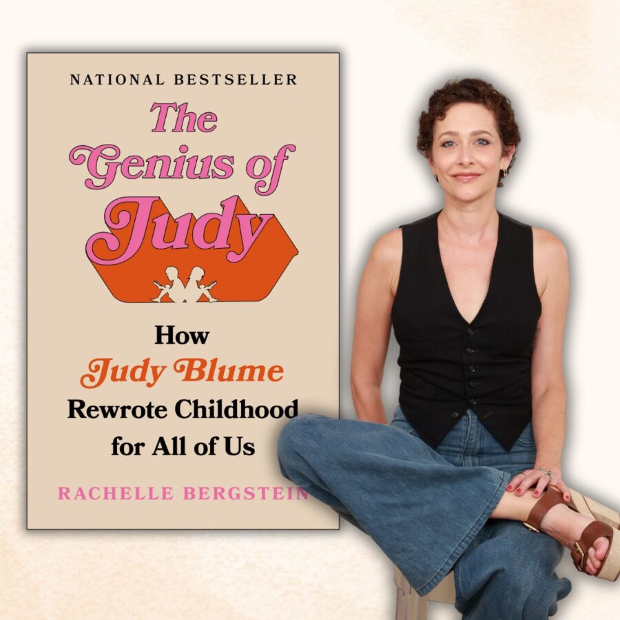 Author with book cover