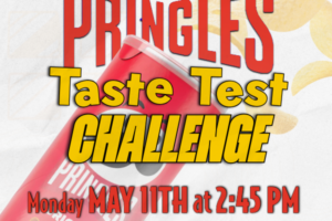 Pringles can with decorative text