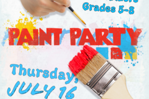 Various sizes of paint brushes and color with decorative text