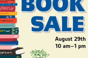 Stack of books illustration with Decorative text