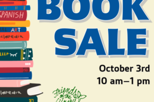 Stack of books illustration with Decorative text