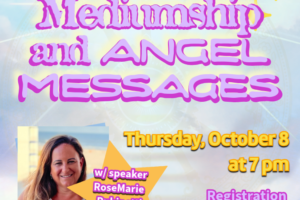 decorative text and headshot photo