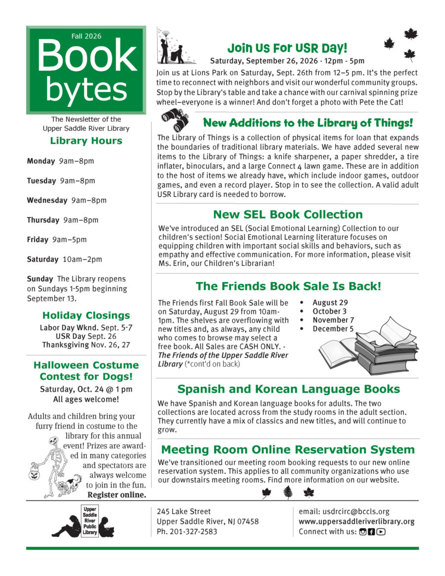 page one of Fall 2026 newsletter